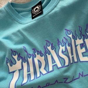 thrasher blue and purple shirt